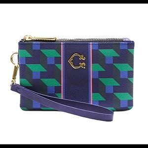 C.WONDER. Palmer Double Zip Blue Wristlet  Wallet